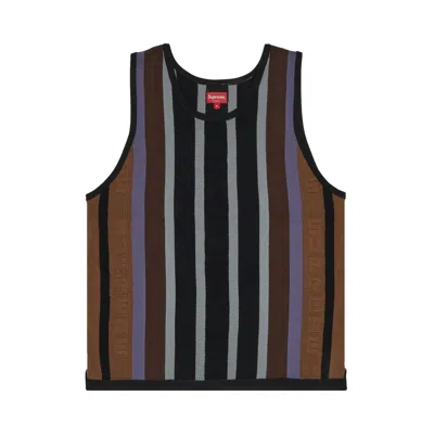 SUPREME SUPREME KNIT STRIPE TANK TOP 'BLACK'