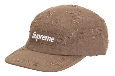 SUPREME SUPREME LASERED DENIM CAMP CAP BROWN