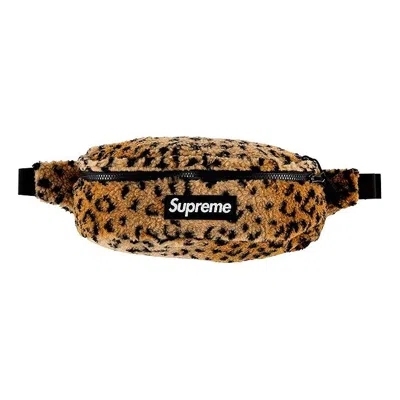 SUPREME Supreme Leopard Fleece Waist Bag 'Brown'