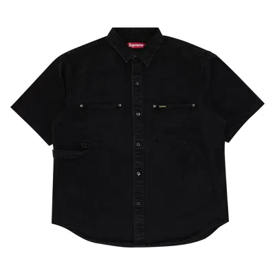 SUPREME SUPREME LOOSE FIT SHORT-SLEEVE DENIM PAINTER SHIRT 'BLACK'