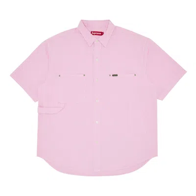 SUPREME SUPREME LOOSE FIT SHORT-SLEEVE DENIM PAINTER SHIRT 'PINK'