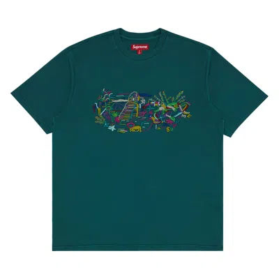 SUPREME SUPREME MACHU PICCHU SHORT-SLEEVE TOP 'TEAL'