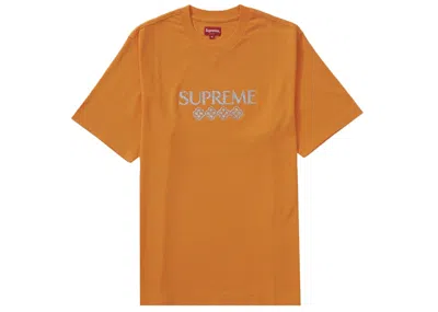 SUPREME MEN'S SUPREME GLITTER SHORT SLEEVE TOP IN ORANGE