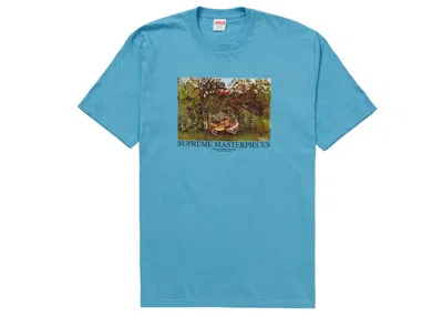 SUPREME MEN'S SUPREME MASTERPIECES TEE SHIRT IN LIGHT SLATE