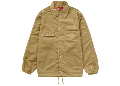 SUPREME MEN'S SUPREME NYLON CHORE COAT IN TAN