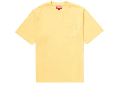 SUPREME MEN'S SUPREME SHORT SLEEVE POCKET TEE SHIRT (SS24) IN YELLOW