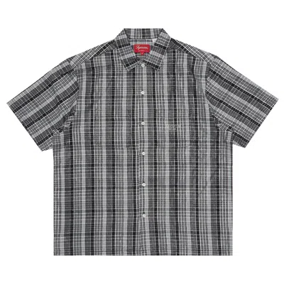 SUPREME SUPREME METALLIC PLAID SHORT-SLEEVE SHIRT 'BLACK'