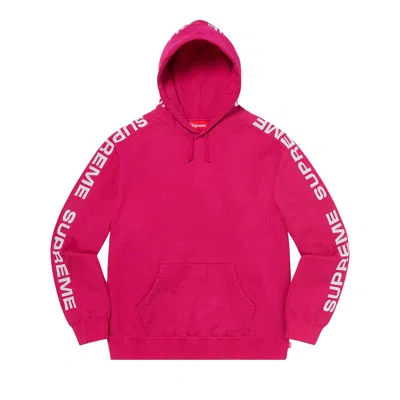 SUPREME SUPREME METALLIC RIB HOODED SWEATSHIRT 'FUCHSIA'
