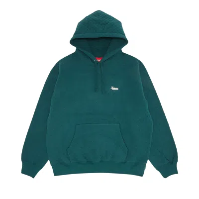 SUPREME SUPREME MICRO QUILTED HOODED SWEATSHIRT 'DARK PINE'