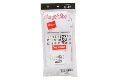 SUPREME SUPREME MM6 MAISON MARGIELA HANES CREW SOCKS (1 PACK) WHITE