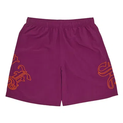 SUPREME SUPREME OLD ENGLISH NYLON SHORT 'PLUM'