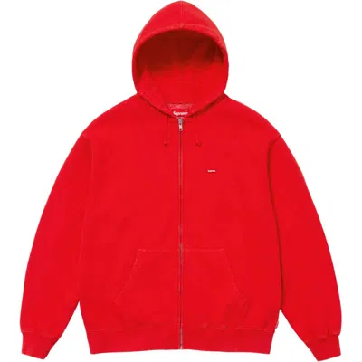SUPREME Supreme Overdyed Small Box Zip Up Hooded Sweatshirt 'Red'