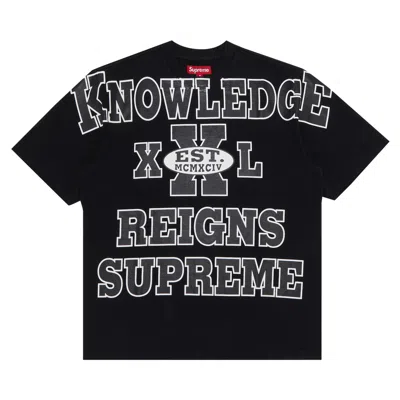 SUPREME SUPREME OVERPRINT KNOWLEDGE SHORT-SLEEVE TOP 'BLACK'