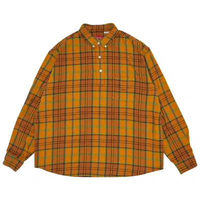 SUPREME SUPREME PULLOVER PLAID FLANNEL SHIRT 'GOLD'