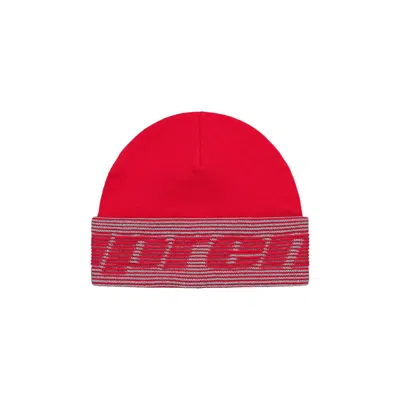 SUPREME SUPREME REFLECTIVE JACQUARD BEANIE 'RED'