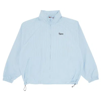 SUPREME SUPREME REFLECTIVE PINSTRIPE TRACK JACKET 'LIGHT BLUE'