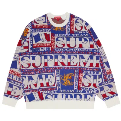 SUPREME SUPREME SCARF SWEATER 'WHITE'