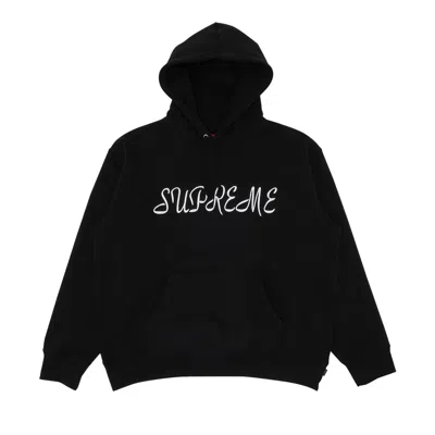 SUPREME SUPREME SCRIPT HOODED SWEATSHIRT 'BLACK'