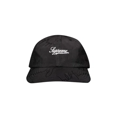 SUPREME SUPREME SCRIPT LOGOS 6-PANEL 'BLACK'