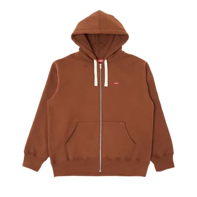 SUPREME SUPREME SMALL BOX DRAWCORD ZIP UP HOODED SWEATSHIRT 'BROWN'