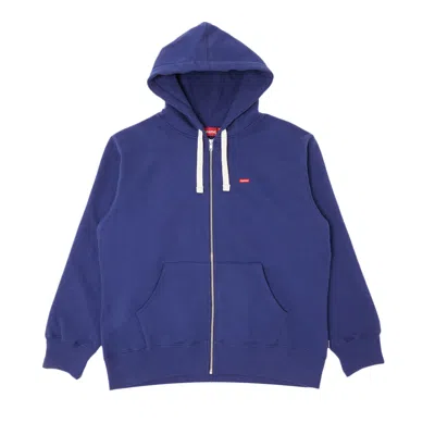 SUPREME SUPREME SMALL BOX DRAWCORD ZIP UP HOODED SWEATSHIRT 'WASHED NAVY'