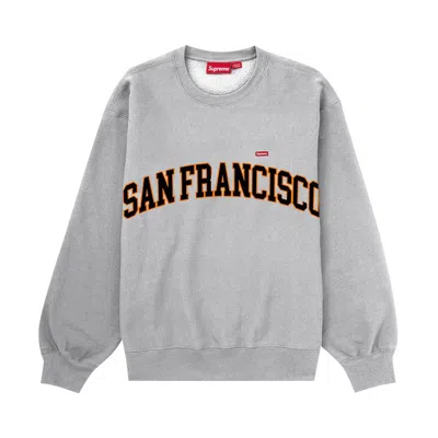 SUPREME SUPREME SMALL BOX SHOP CREWNECK - SAN FRANCISCO 'HEATHER GREY'