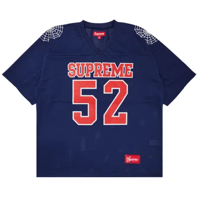 SUPREME SUPREME SPIDERWEB FOOTBALL JERSEY 'NAVY'
