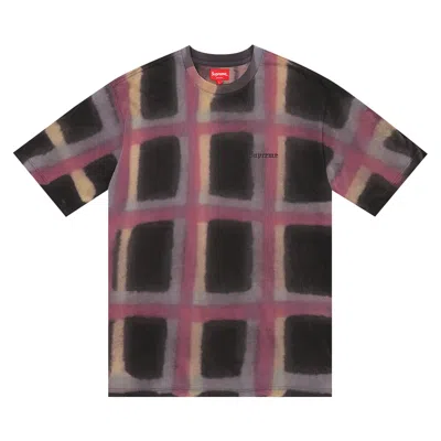 SUPREME SUPREME SPRAYED PLAID SHORT-SLEEVE TOP 'BLACK'