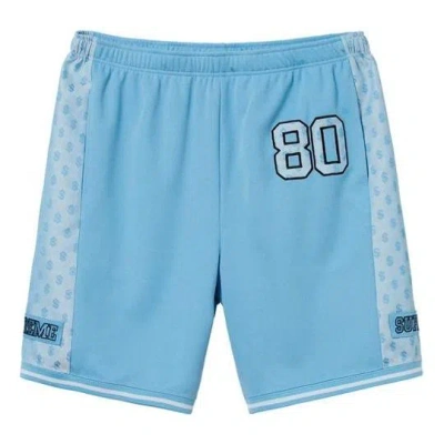 SUPREME Supreme SS18 Monogram Short Columbia Blue US dollar Embroidered Athleisure Casual Sports Shorts Unis