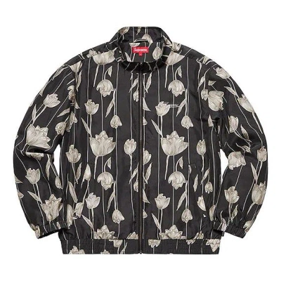 SUPREME SUPREME SS19 FLORAL SILK TRACK JACKET FLOWERS UNISEX BLACK