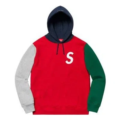 SUPREME Supreme SS19 S Colorblocked Hooded Sweatshirt Red S