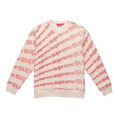 SUPREME Supreme SS20 Week 1 Radial Crewneck Logo Full Print Round Neck Unisex Pink