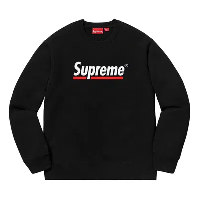 SUPREME Supreme SS20 Week 2 Underline Crewneck logo Round Neck Pullover Unisex Black