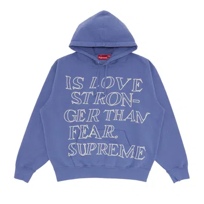 SUPREME SUPREME STRONGER THAN FEAR HOODED SWEATSHIRT 'LIGHT PURPLE'