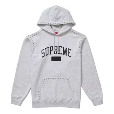 SUPREME Supreme Studded Hooded Sweatshirt (FW18) 'Ash Grey'