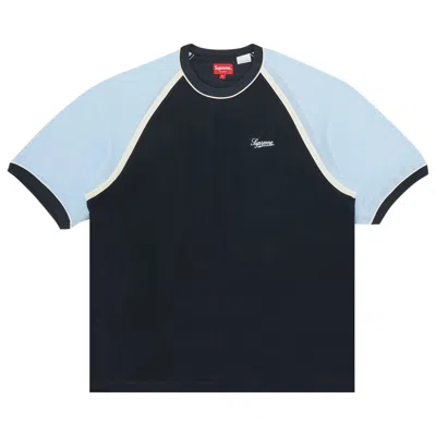 SUPREME SUPREME TERRY RAGLAN SHORT-SLEEVE TOP 'NAVY'