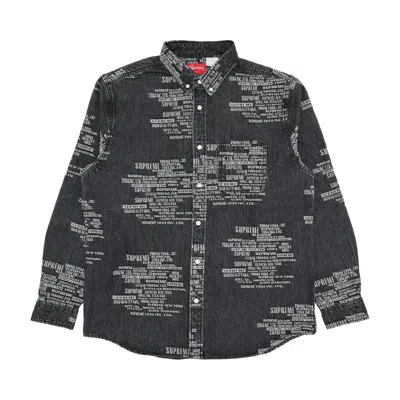 SUPREME SUPREME TRADEMARK JACQUARD DENIM SHIRT 'WASHED BLACK'