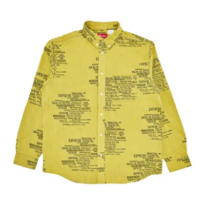 SUPREME SUPREME TRADEMARK JACQUARD DENIM SHIRT 'WASHED YELLOW'