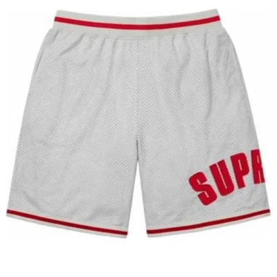 SUPREME Supreme Ultrasuede mesh short 'Grey Red'