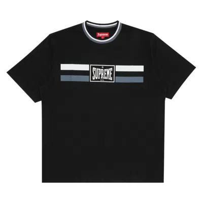 SUPREME SUPREME WARM UP STRIPE SHORT-SLEEVE TOP 'BLACK'