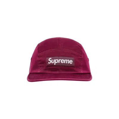 SUPREME SUPREME WASHED CHINO TWILL CAMP CAP 'CRANBERRY'