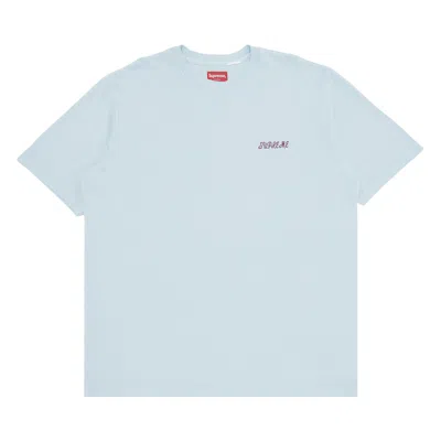 SUPREME SUPREME WASHED SCRIPT SHORT-SLEEVE TOP 'LIGHT BLUE'