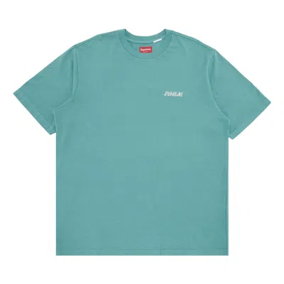 SUPREME SUPREME WASHED SCRIPT SHORT-SLEEVE TOP 'SAGE'
