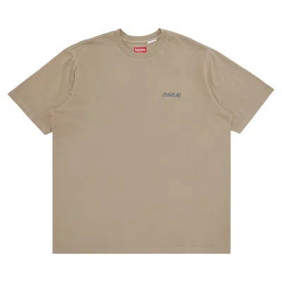 SUPREME SUPREME WASHED SCRIPT SHORT-SLEEVE TOP 'TAN'