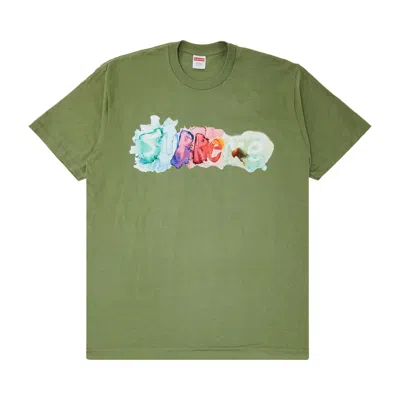 SUPREME SUPREME WATERCOLOR TEE 'LIGHT OLIVE'