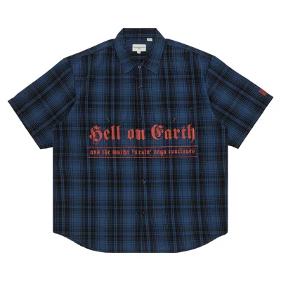 SUPREME SUPREME X BERNADETTE CORPORATION SHORT-SLEEVE WORK SHIRT 'NAVY PLAID'