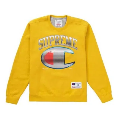 SUPREME Supreme x Champion Chrome Crewneck 'Yellow Silver'