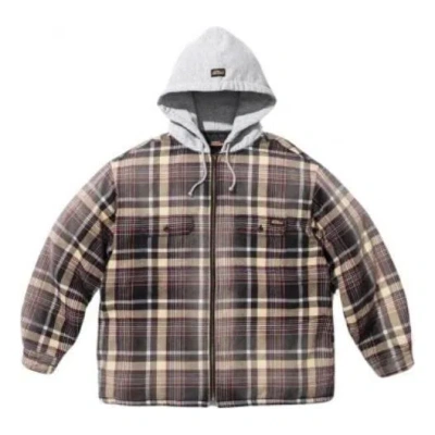 SUPREME Supreme x Dickies FW23 Week9 Plaid Hooded Zip Up Shirt 'Brown'