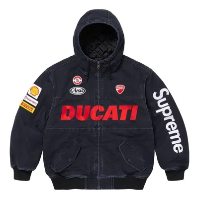 SUPREME Supreme x DUCATI Hooded Racing Jacket 'Black Red'