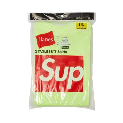 SUPREME SUPREME X HANES TAGLESS TEES (2 PACK) 'FLUORESCENT YELLOW'
